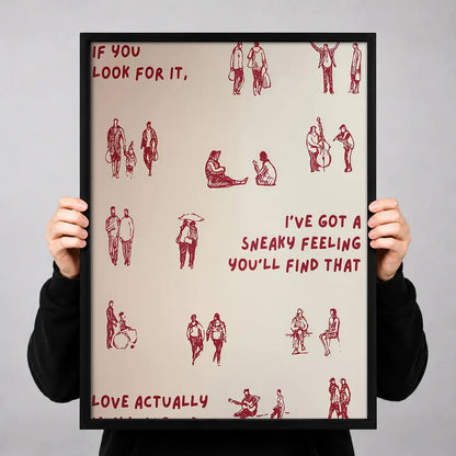 Sneaky Love Feeling Illustrated Typography Wall Art 3