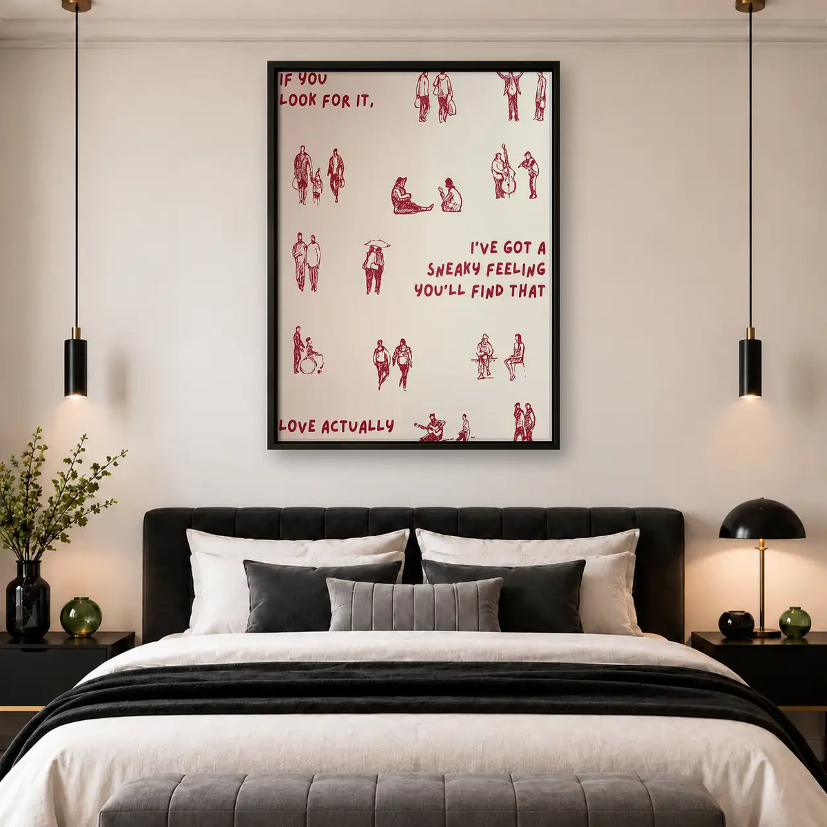 Sneaky Love Feeling Illustrated Typography Wall Art 4