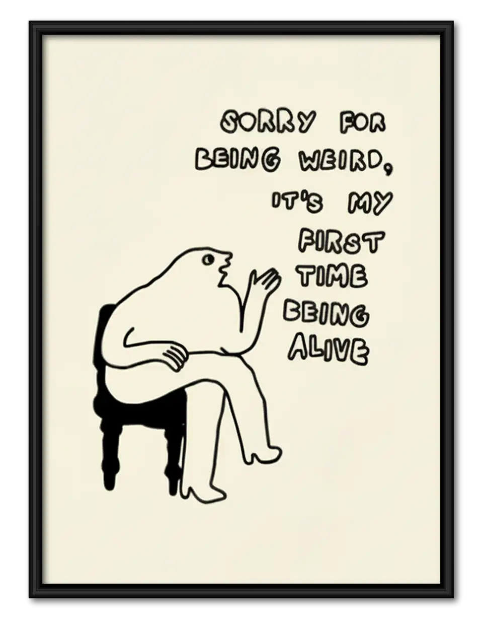 Sorry for Being Weird Piano Frog Wall Art 1