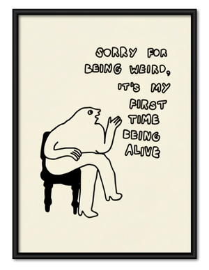 Sorry for Being Weird Piano Frog Wall Art
