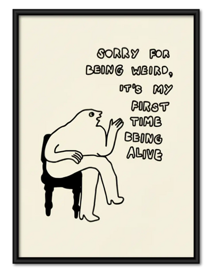 Sorry for Being Weird Piano Frog Wall Art 1