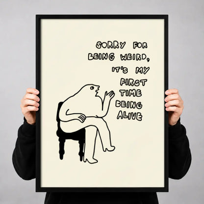 Sorry for Being Weird Piano Frog Wall Art 3