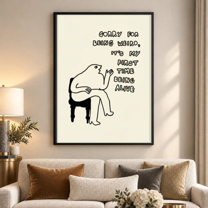 Sorry for Being Weird Piano Frog Wall Art 5