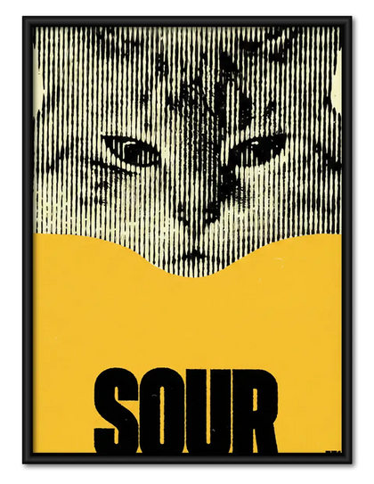 Sour Cat Vintage Graphic Poster Wall Art