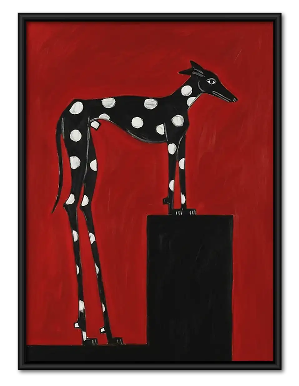 Spotted Black Dog with Briefcase Wall Art 1