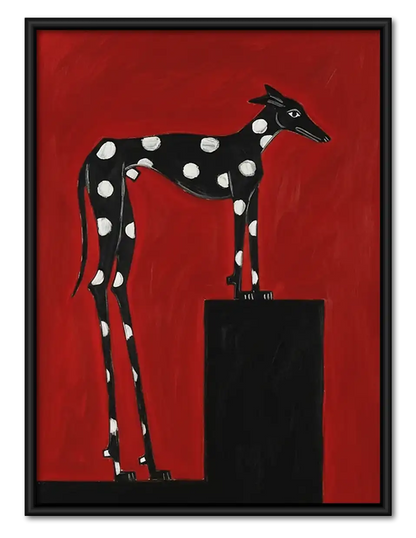 Spotted Black Dog with Briefcase Wall Art 1