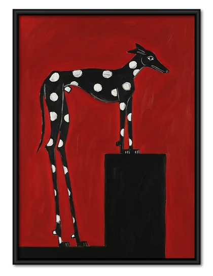 Spotted Black Dog with Briefcase Wall Art