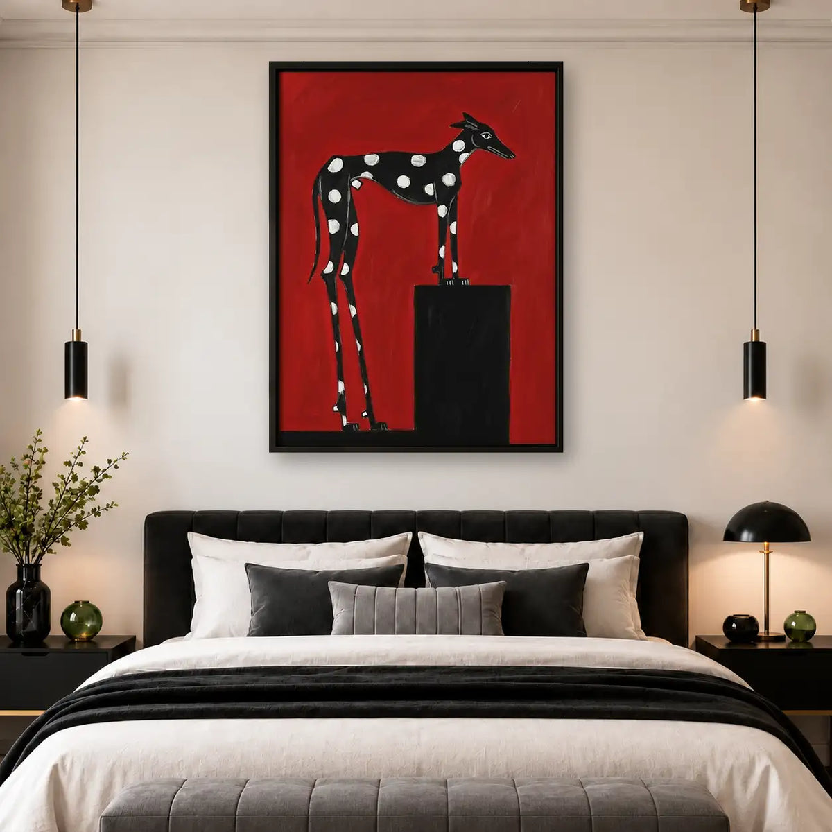 Spotted Black Dog with Briefcase Wall Art 4