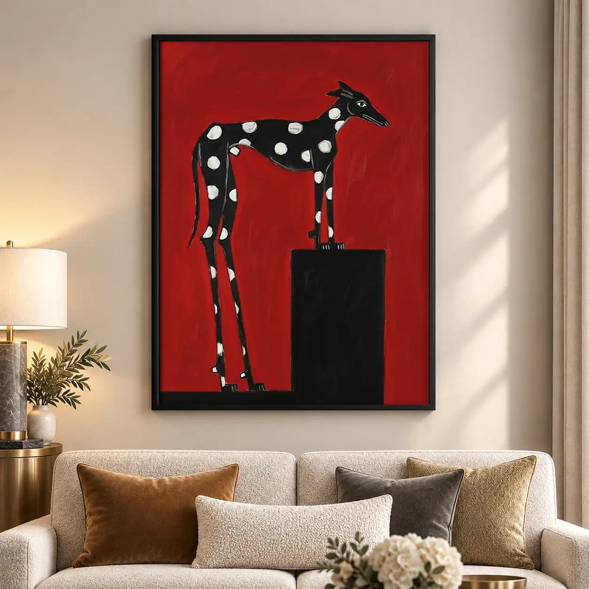 Spotted Black Dog with Briefcase Wall Art 5