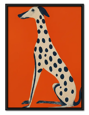 Spotted Greyhound on Orange Wall Art