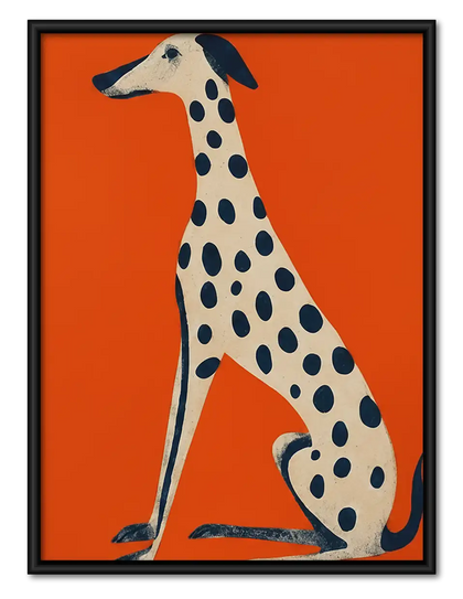 Spotted Greyhound on Orange Wall Art