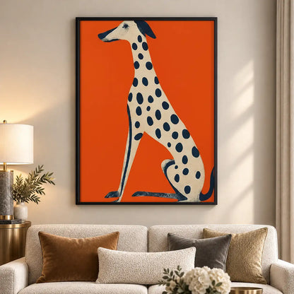 Spotted Greyhound on Orange Wall Art 5