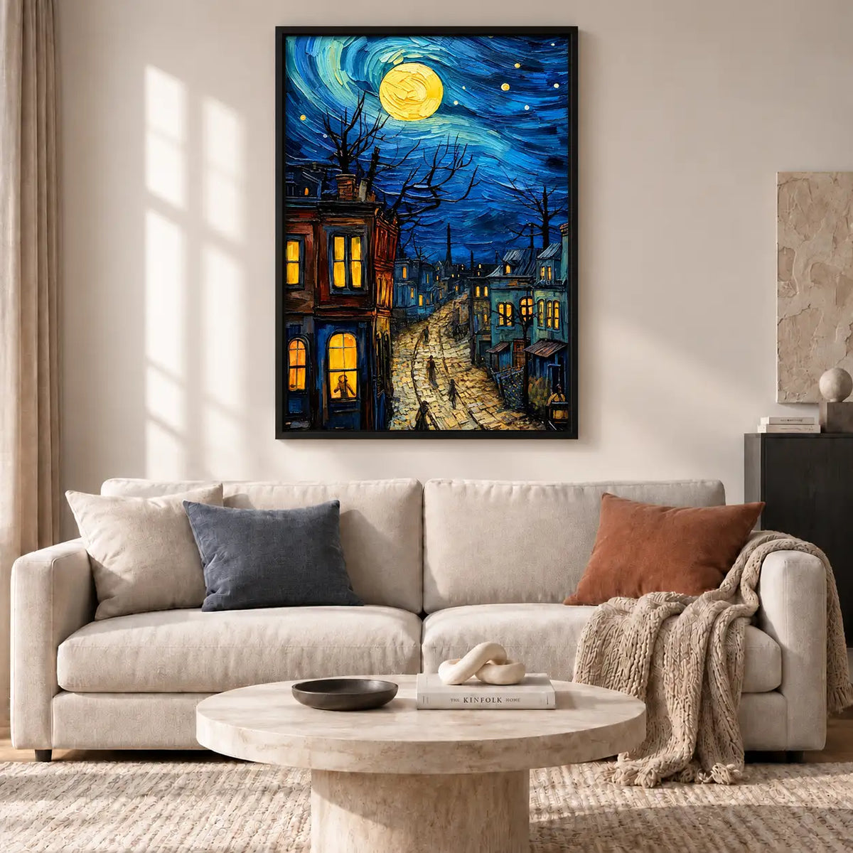 Starry Night City Street Wall Art 2