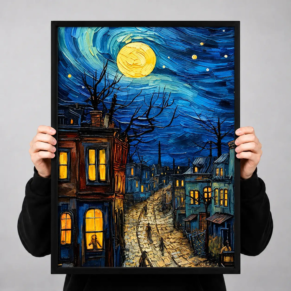 Starry Night City Street Wall Art 3
