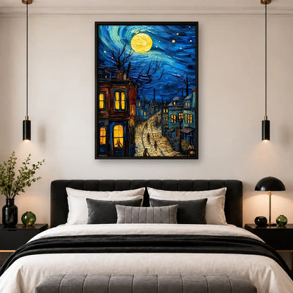 Starry Night City Street Wall Art 4
