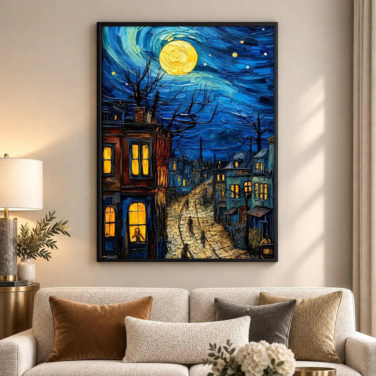Starry Night City Street Wall Art 5