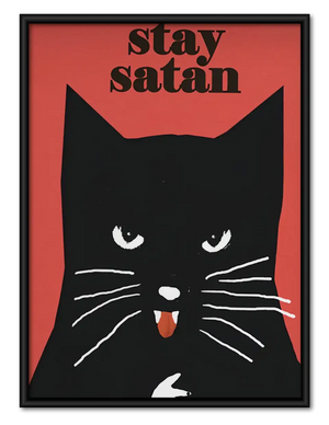 Stay Satan Black Cat Poster Wall Art
