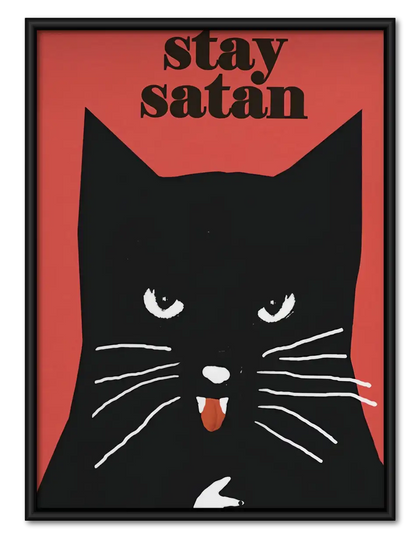 Stay Satan Black Cat Poster Wall Art