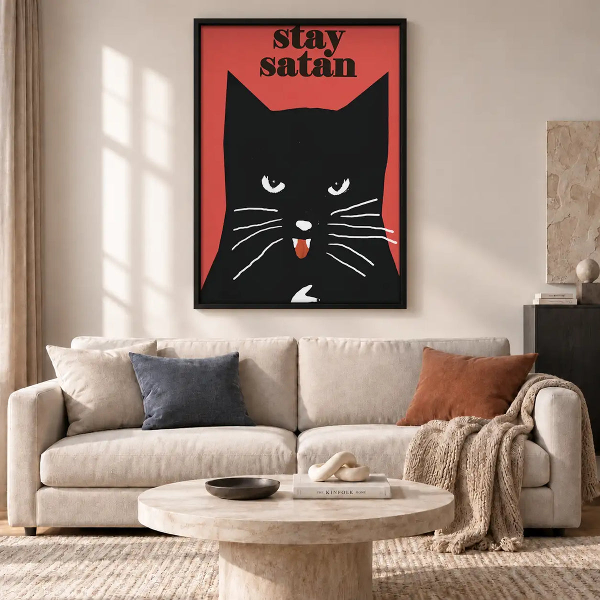 Stay Satan Black Cat Poster Wall Art 2