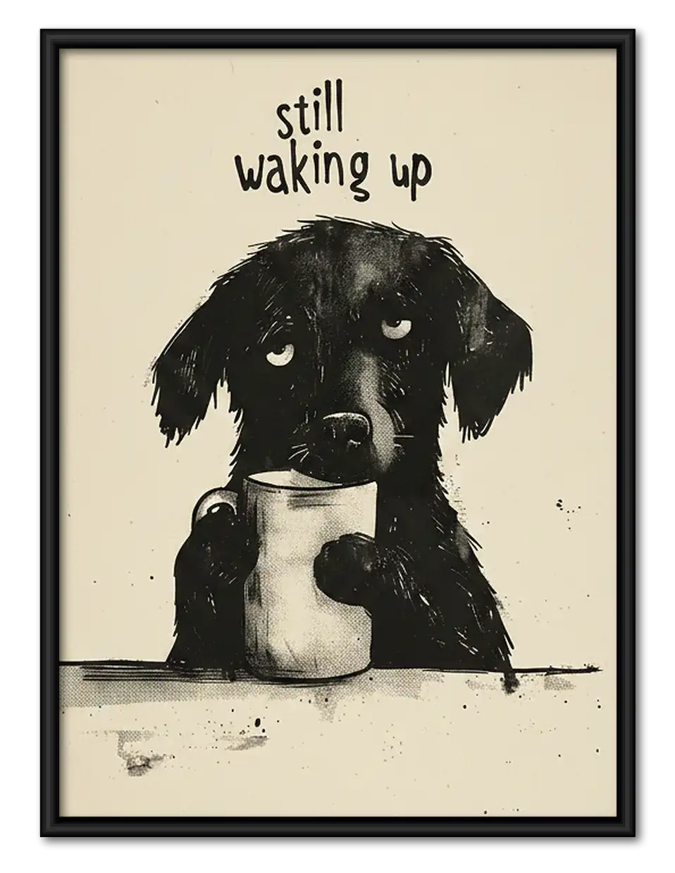 Still Waking Up Sleepy Dog Wall Art 1