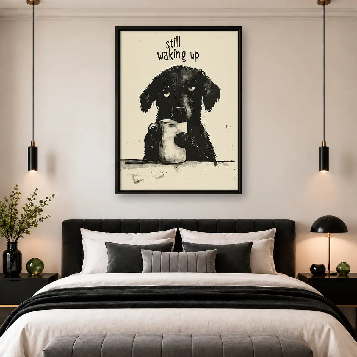 Still Waking Up Sleepy Dog Wall Art 4