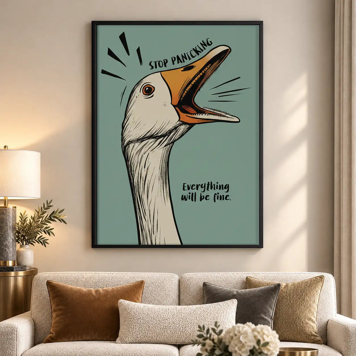 Stop Panicking Screaming Bird Wall Art 5