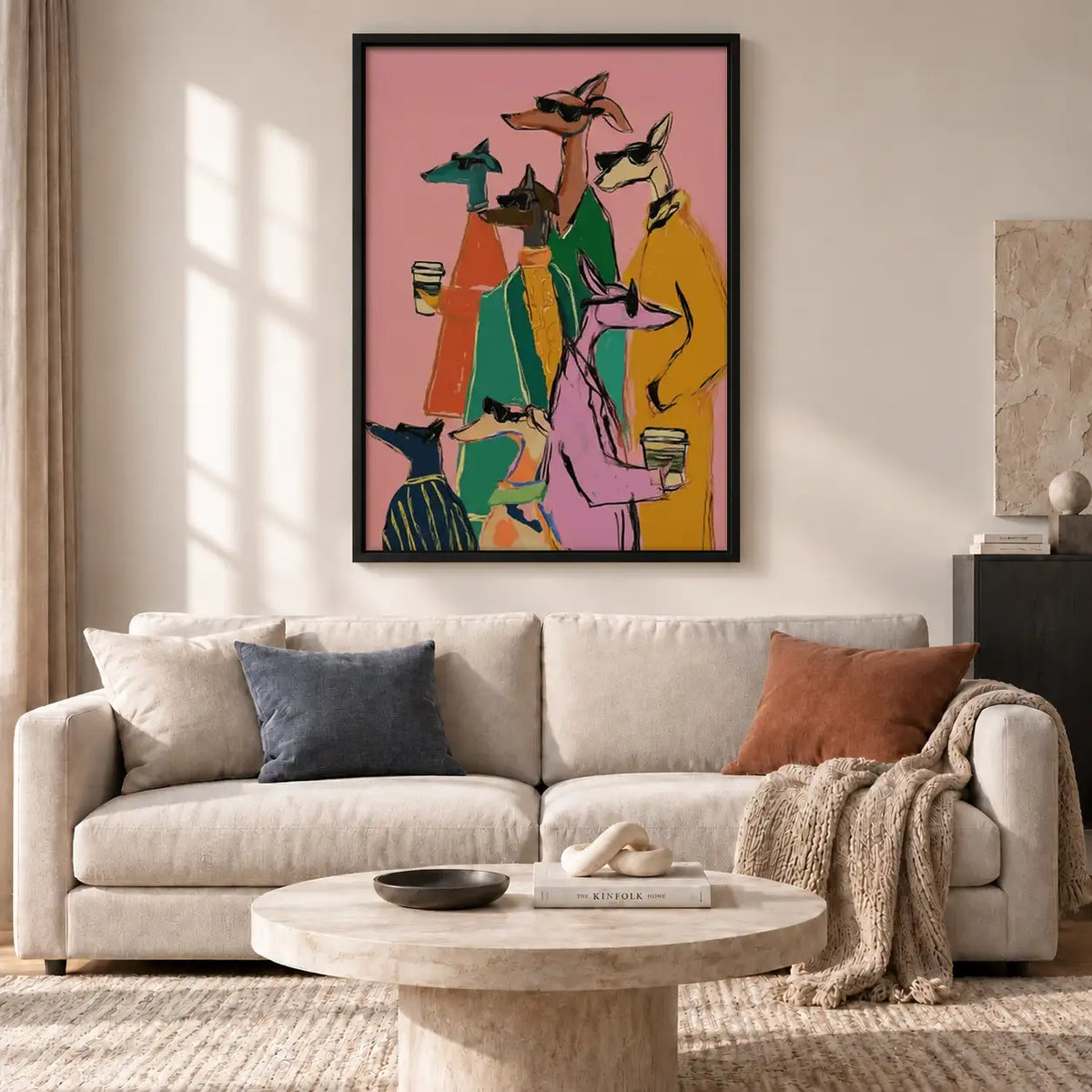Stylish Kangaroo Friends with Drinks Wall Art 2