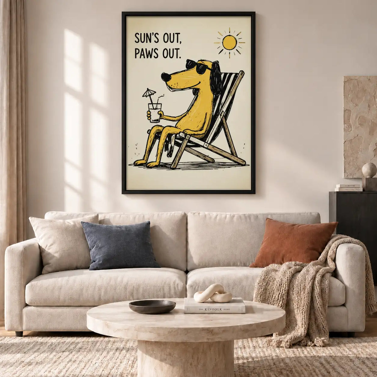Suns Out Paws Out Relaxing Dog Wall Art 2