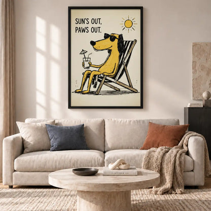 Suns Out Paws Out Relaxing Dog Wall Art 2