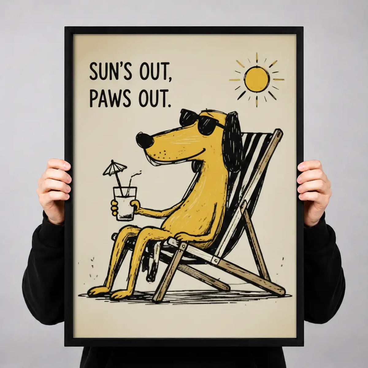 Suns Out Paws Out Relaxing Dog Wall Art 3