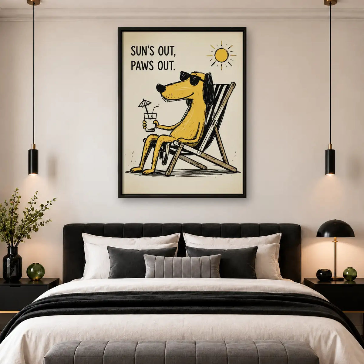Suns Out Paws Out Relaxing Dog Wall Art 4