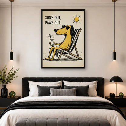 Suns Out Paws Out Relaxing Dog Wall Art 4
