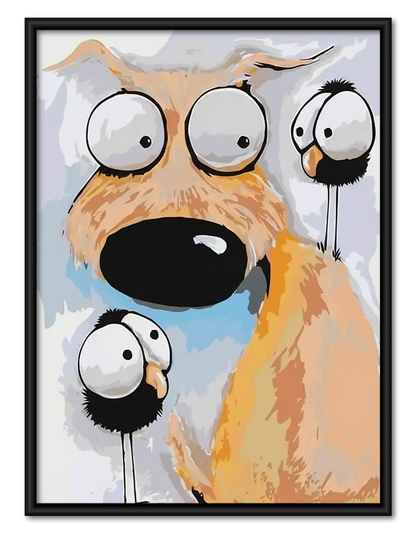 Surprised Dog Family Portrait Wall Art 1