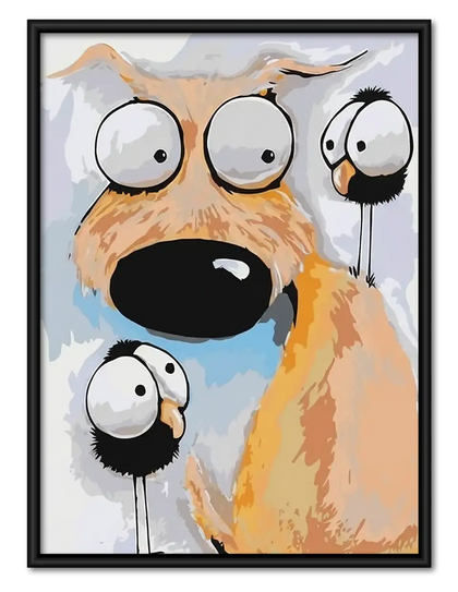 Surprised Dog Family Portrait Wall Art