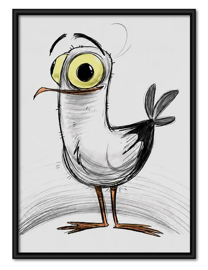 Surprised One Eyed Seagull Wall Art