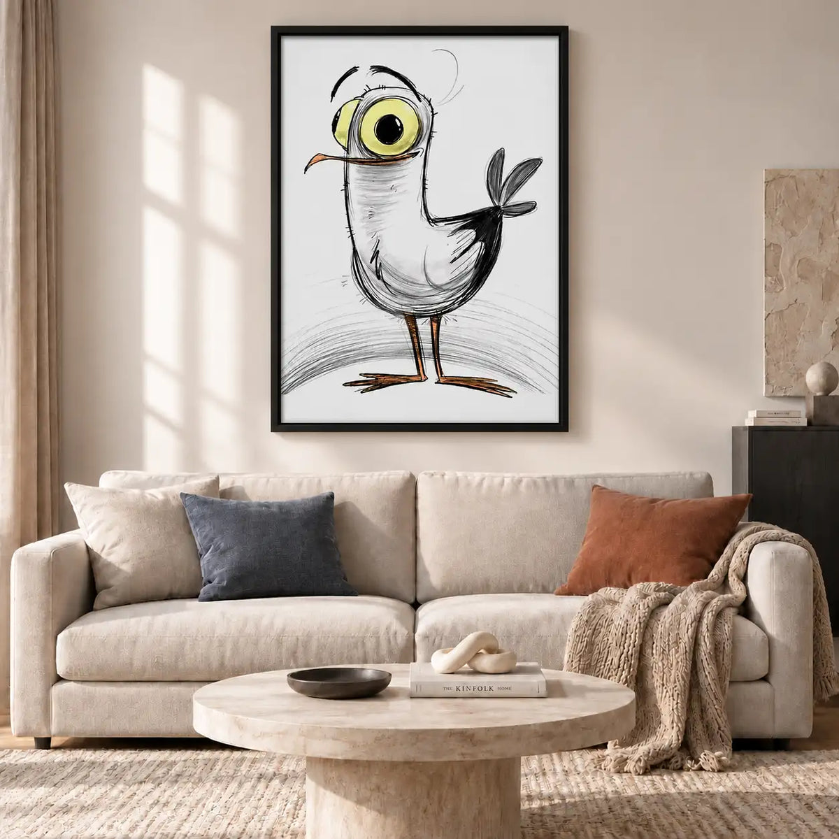 Surprised One Eyed Seagull Wall Art 2