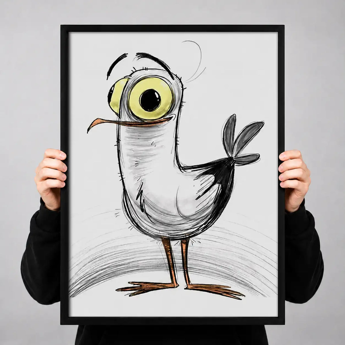 Surprised One Eyed Seagull Wall Art 3