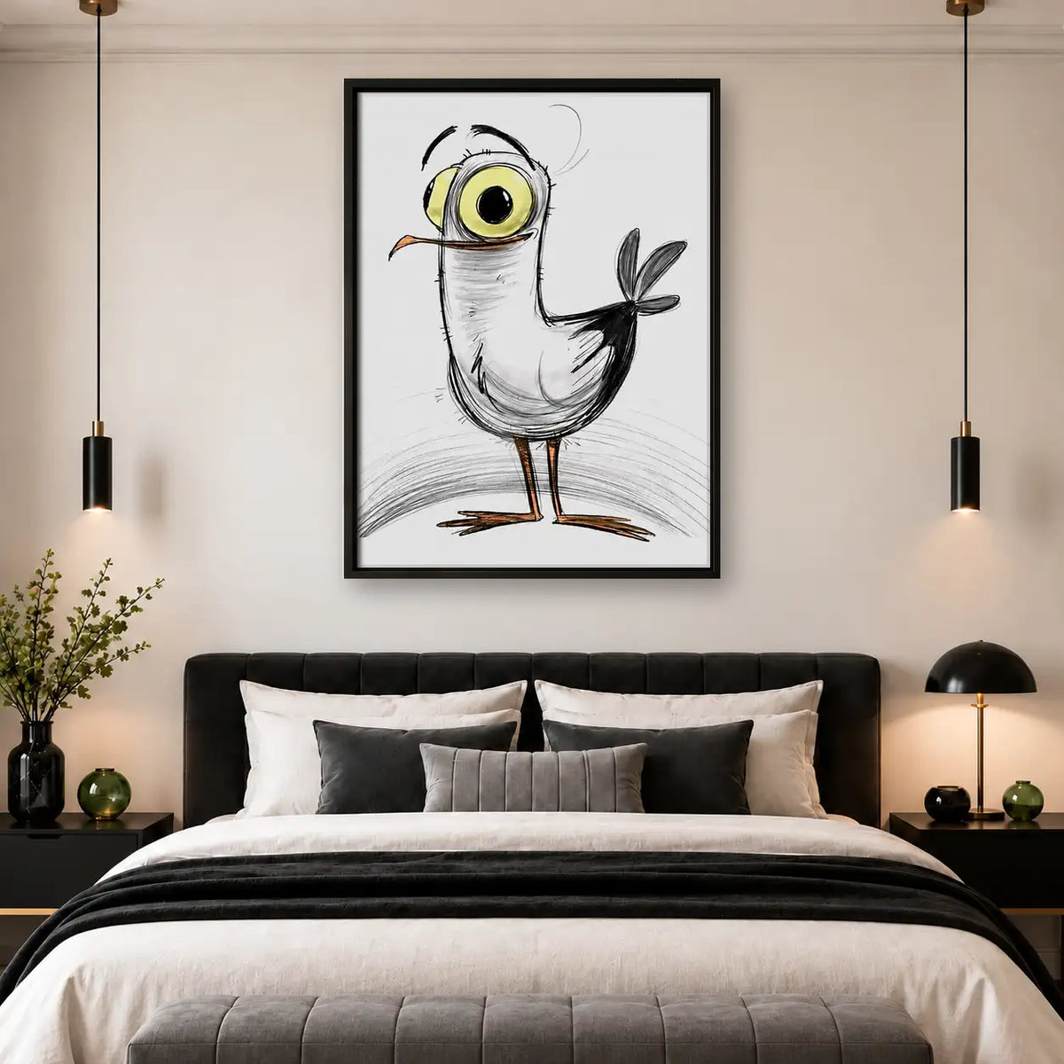 Surprised One Eyed Seagull Wall Art 4