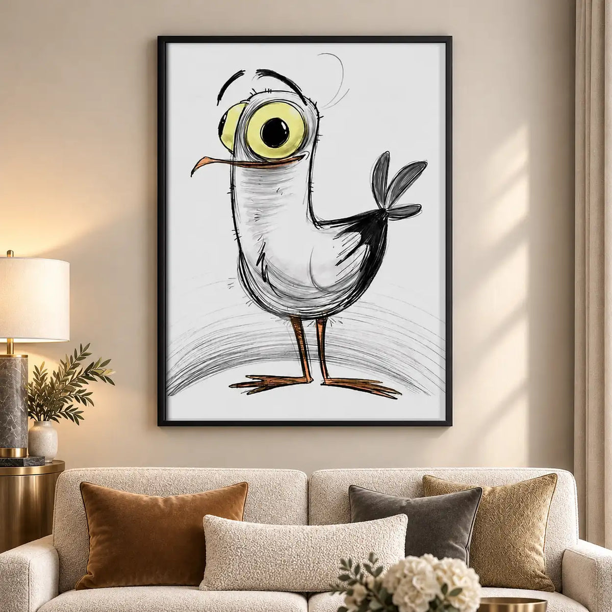 Surprised One Eyed Seagull Wall Art 5