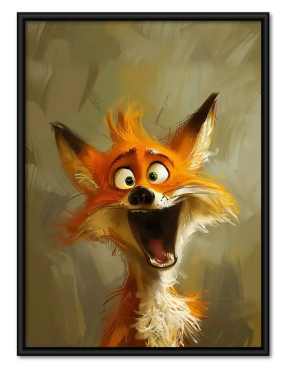 Surprised Orange Fox Portrait Wall Art 1