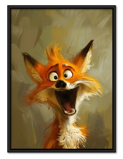 Surprised Orange Fox Portrait Wall Art