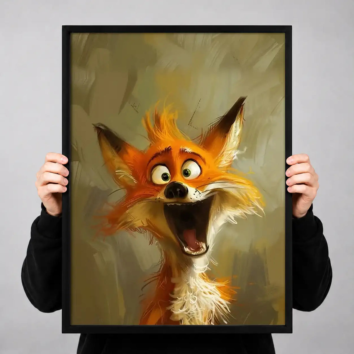 Surprised Orange Fox Portrait Wall Art 3