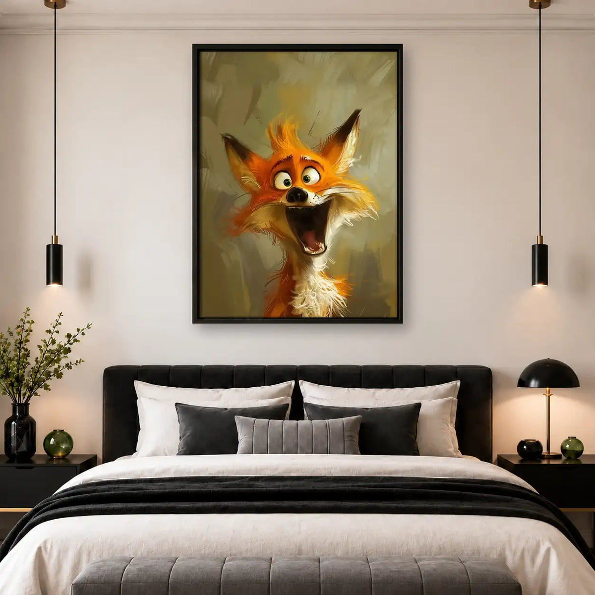 Surprised Orange Fox Portrait Wall Art 4