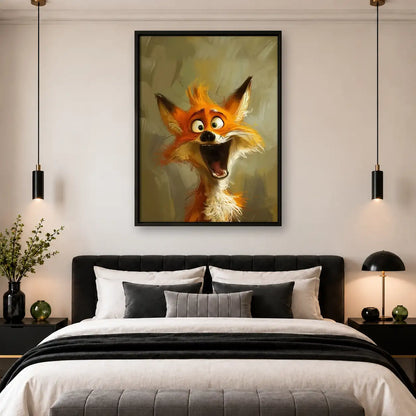 Surprised Orange Fox Portrait Wall Art 4