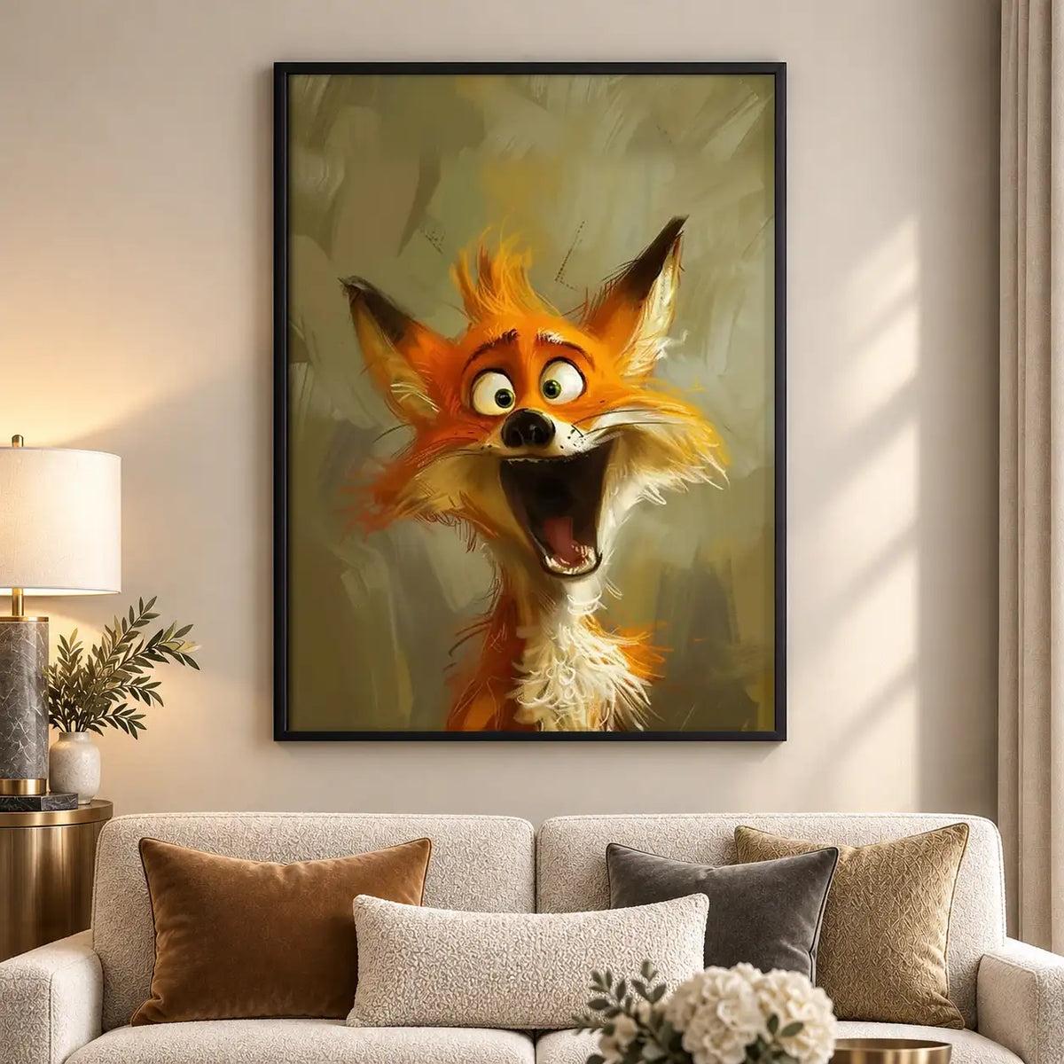 Surprised Orange Fox Portrait Wall Art 5