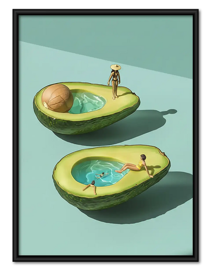 Surreal Avocado Halves Wall Art 1