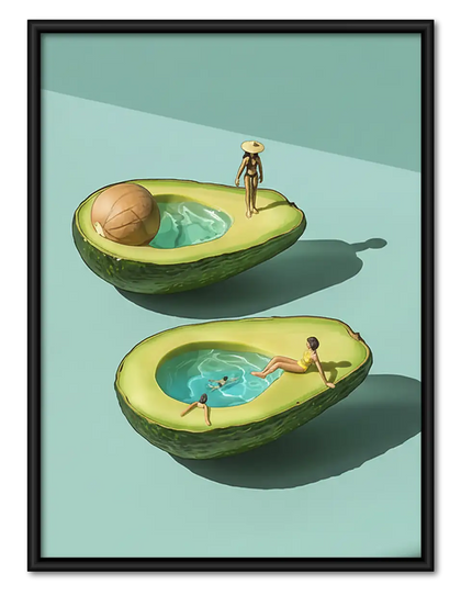 Surreal Avocado Halves Wall Art