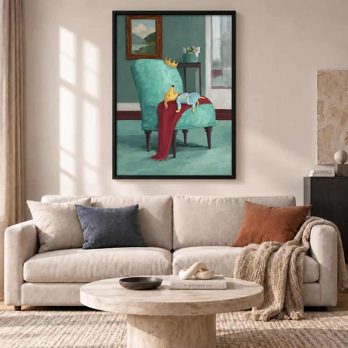 Surreal Red Coat Draped on Chair Wall Art 2