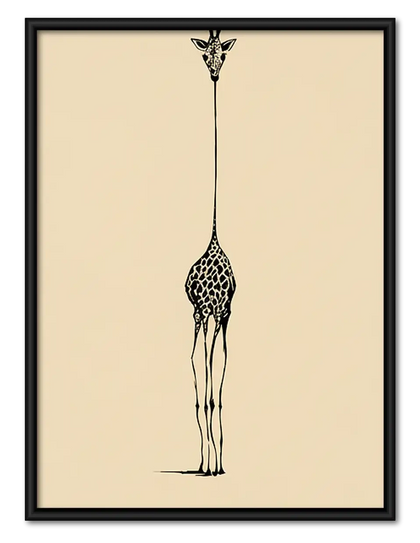 Surreal Spotted Giraffe Silhouette Wall Art