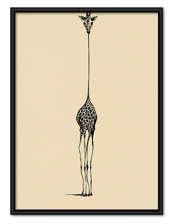Surreal Spotted Giraffe Silhouette Wall Art